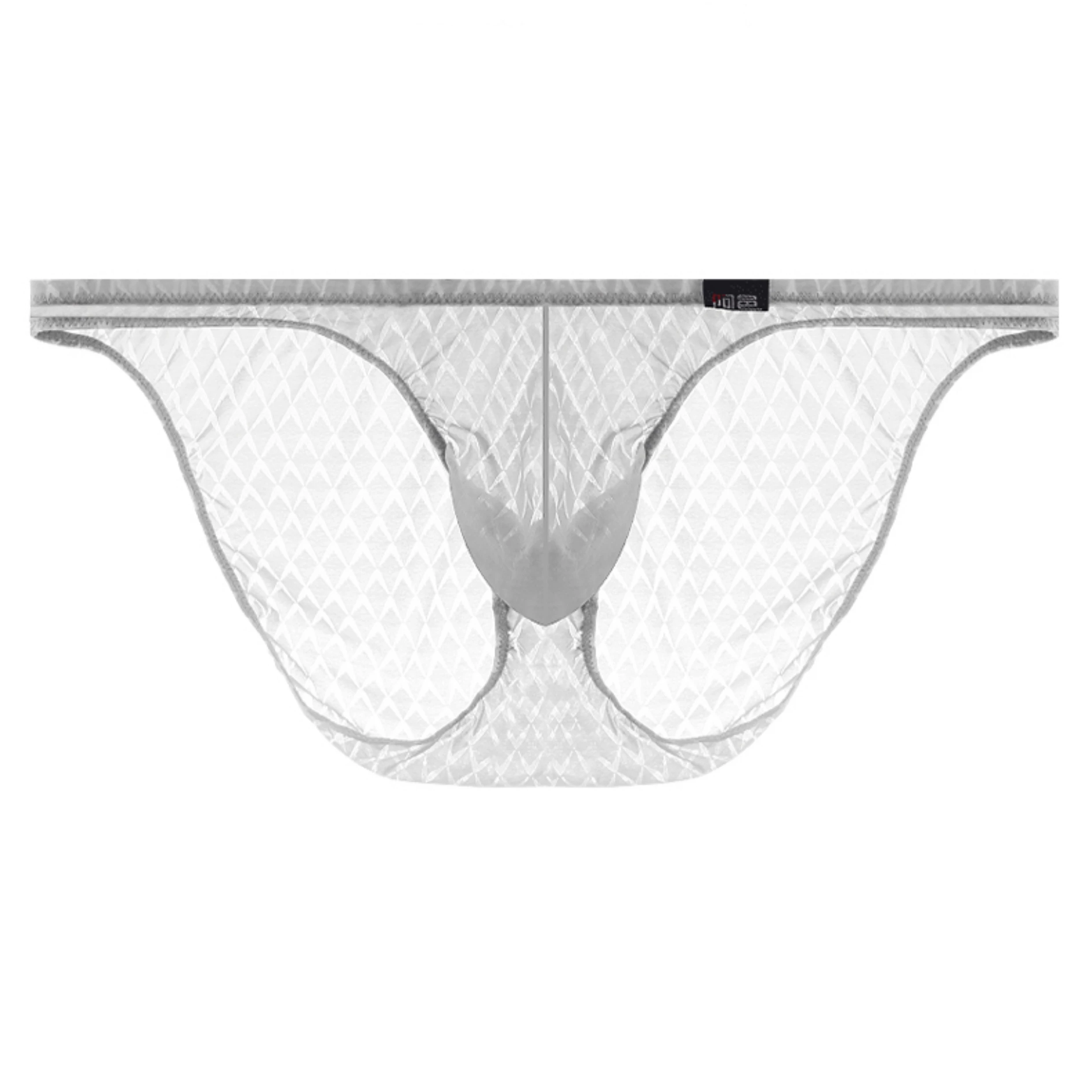 Men's underwear ice silk ultra-thin transparent hollow Japanese Briefs low waist bikini-style sexy panties