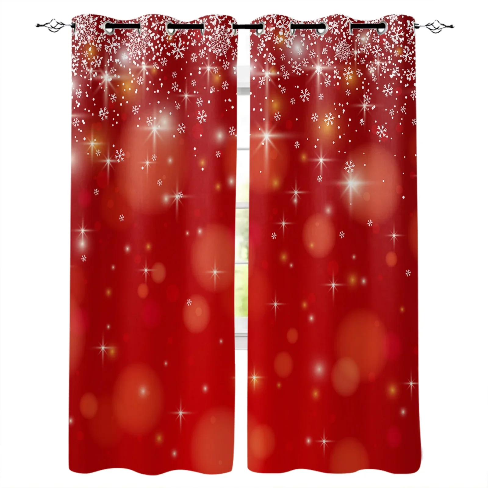 Santa Claus Christmas Decoration Christmas Blackout Curtains 3D Print Window Curtain Bedroom Living Room Decor Window Treatments