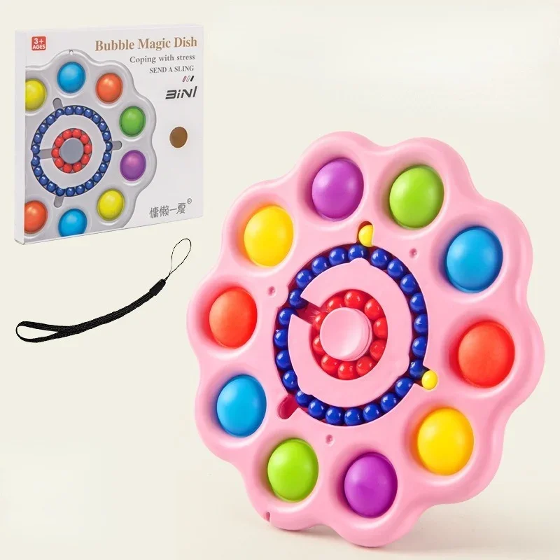 Magic Bean Rotierende Würfel Spielzeug Fidget Spinner Runde Perlen Push Blasen Squeeze Spielzeug kinder Puzzle Dekompression Spielzeug