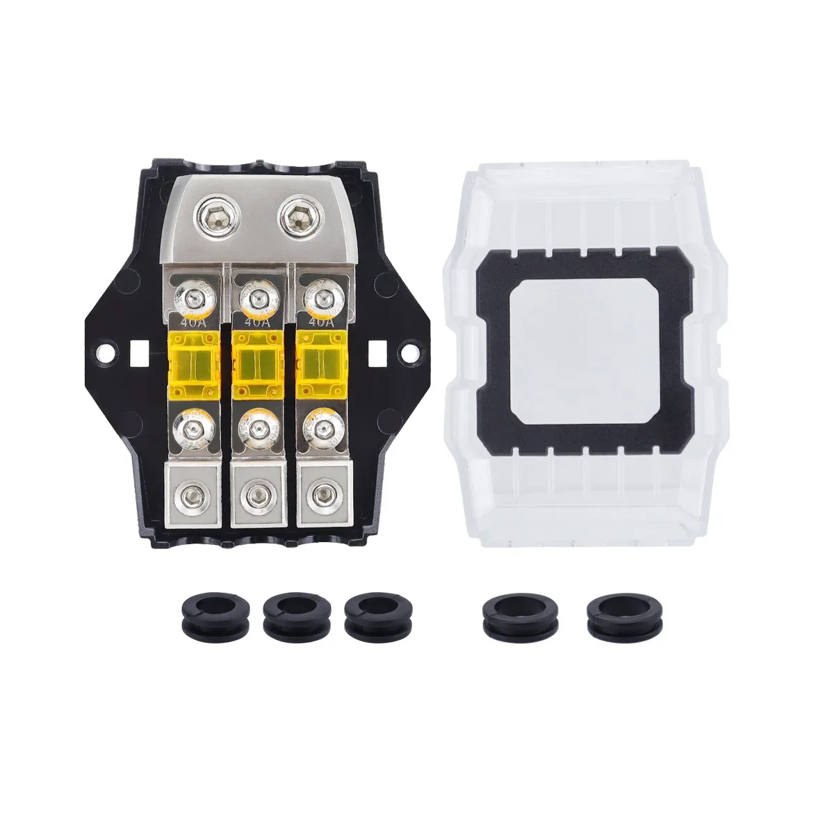 1 Way/2 Way/3 Way/4 Way 80A Fuses Power Distribution Block Unit Ground Bus For Car Vedio Sound Systems Power Management H9EE