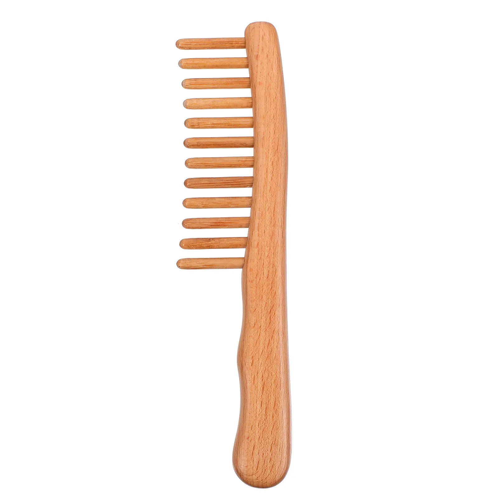1Pcs Polished Natural Wood Massage Comb Ergonomic Grip Single Row Teeth for Comfortable Combing Hair Care Scalp Massage Styling - view 6
