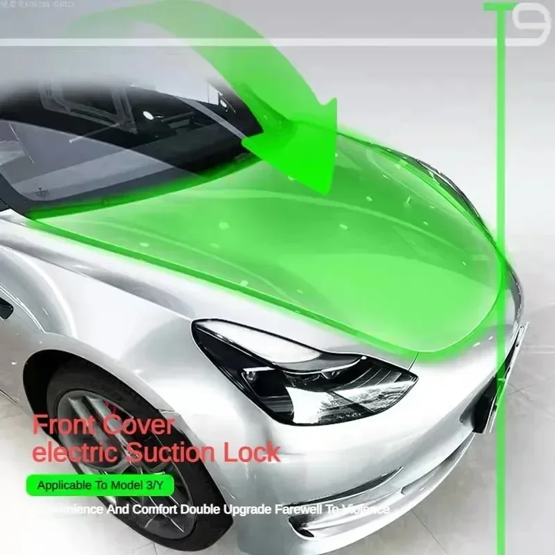 For Tesla Model 3/Y Car Frunk Soft Closing Lock Front Trunk Auto Close Electric Cover Automatic Lock Closer  2021 2023 2024