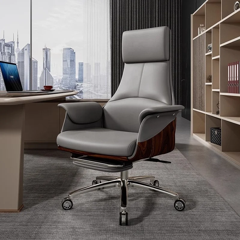 High-end Modern Massage Lift Chair Large Size Leather Boss Chair Light Office Family Learning Comfortable Sedentary Recliner