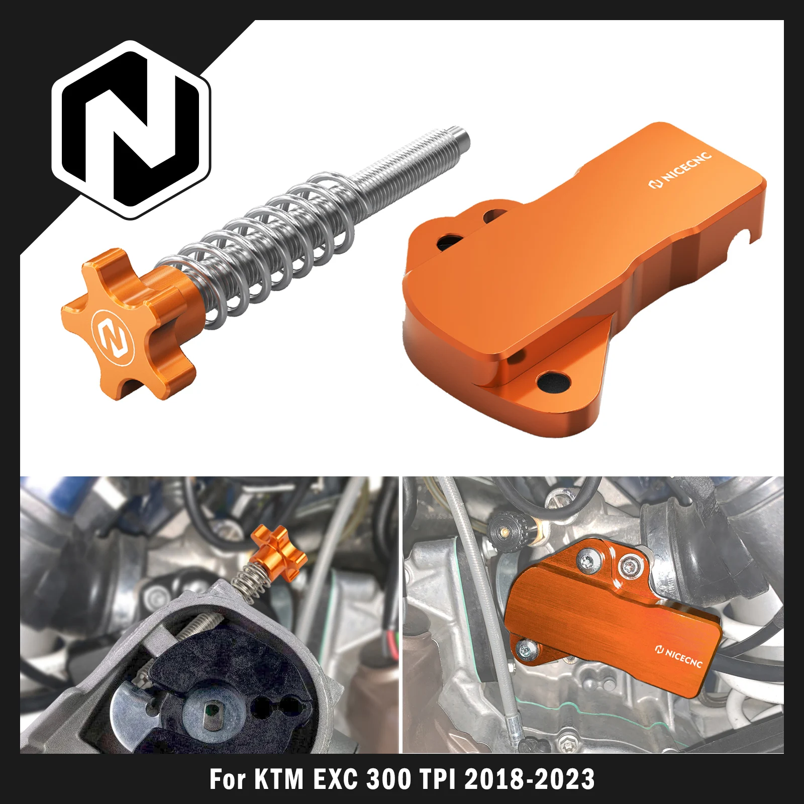 

NICECNC For KTM EXC 300 TPI EXC 250 XCW 300 TPI 2018-2023 XCW 150 TPI 2020-2023 Idle Speed Screw Adjuster & TPS Sensor Guard
