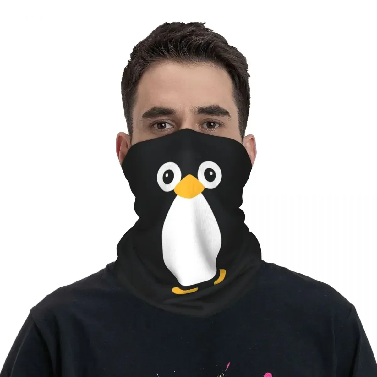 Cute Vector Penguin Bandana Neck Gaiter Printed Wrap Mask Scarf Warm Headband Cycling For Men Women Adult Windproof