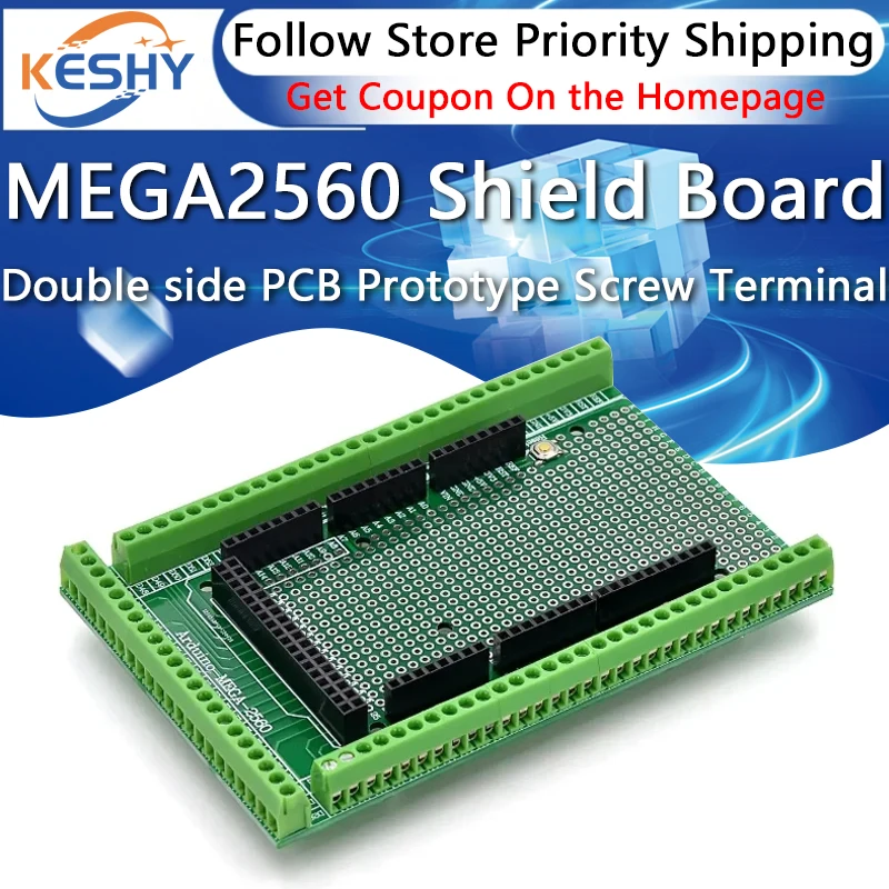 Kompatybilny z MEGA2560 Dwustronna płytka prototypowa z blokiem zacisków śrubowych do Arduino Mega 2560 / Mega2560 R3 — zdjęcie produktu 6