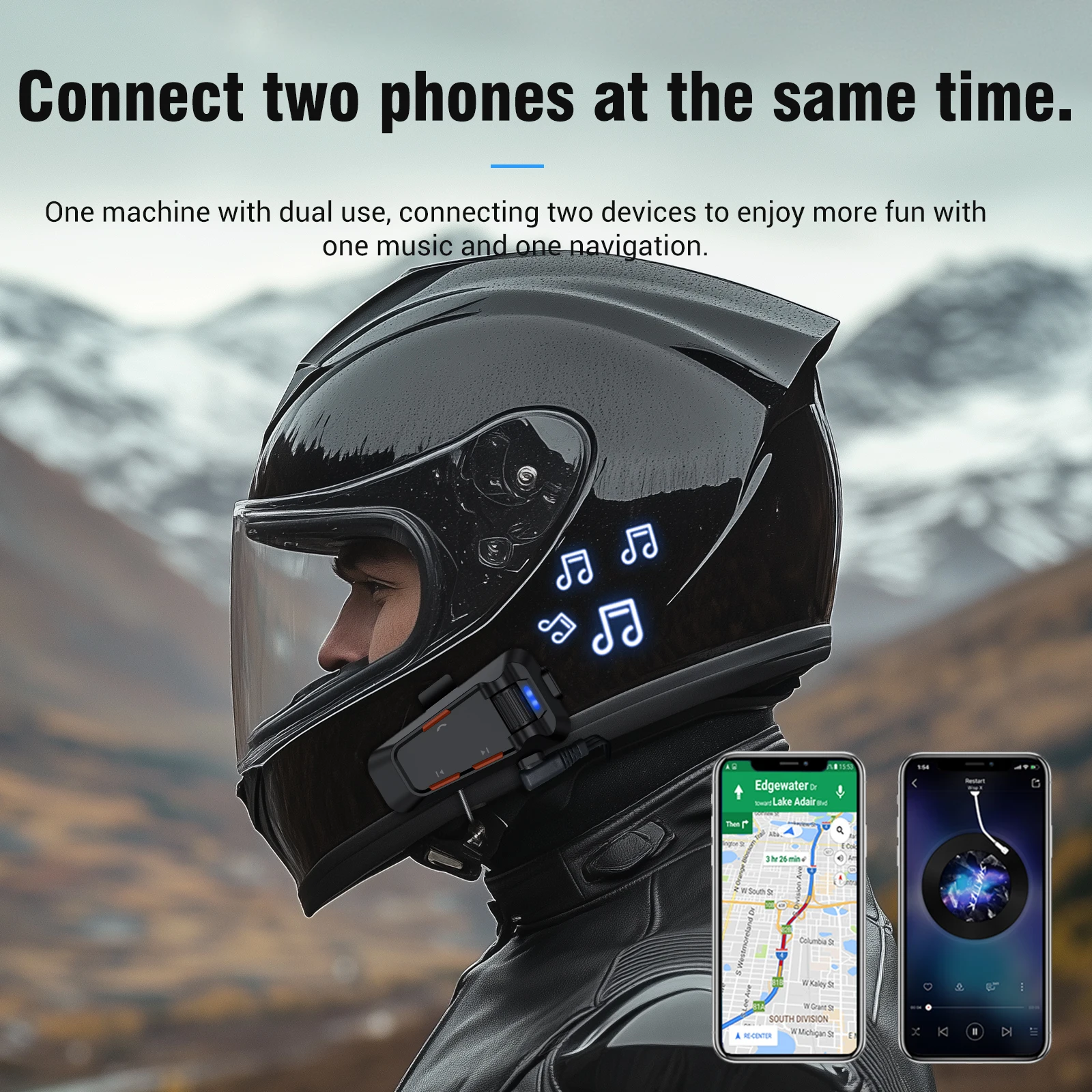 2025 New Motorcycle riding waterproof multi-person networking group chat intercom helmet bluetooth headset 6.0