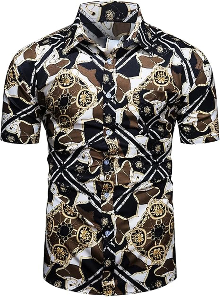 الرجال جديد الاستوائية قصيرة الأكمام بحر ثلاثية الأبعاد قميص مطبوع الشارع عادية المنزل حفلة تنفس التلبيب زر قميص هاواي صيفي الرجال #5