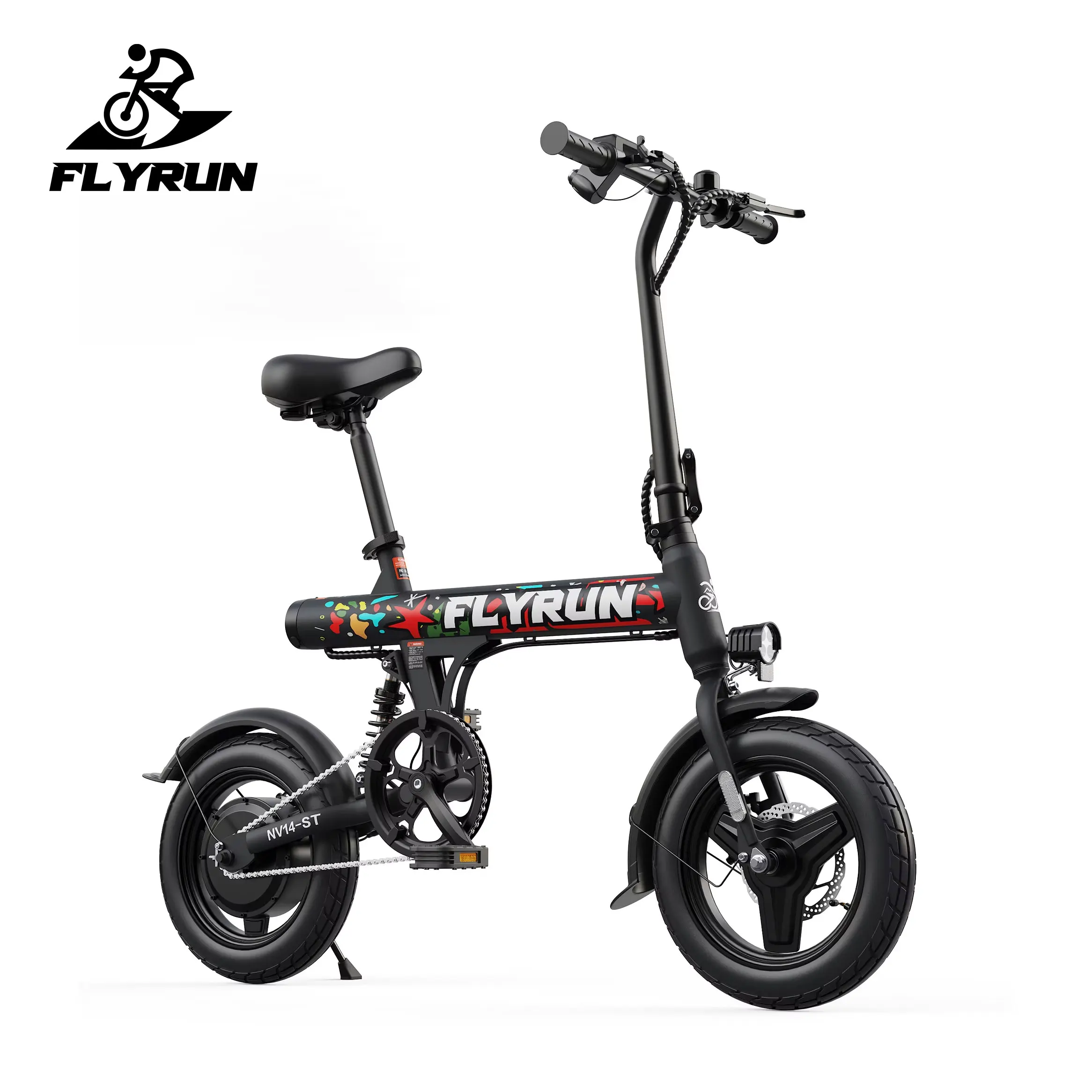 

Электрический велосипед FLYRUN NV14-ST для взрослых, электровелосипед для дорог с пиковой мощностью 500 Вт, аккумулятор 36В 7.8Ач, 14-дюймовые шины, городской электровелосипед для поездок на работу