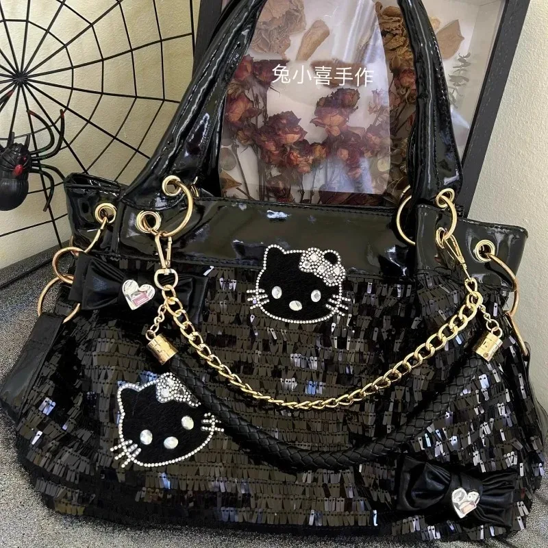 Sanrio Hello Kitty mignon Kawaii sac à bandoulière grande capacité sac à main Niche doux amer fourre-tout américain Y2K cadeau de vacances