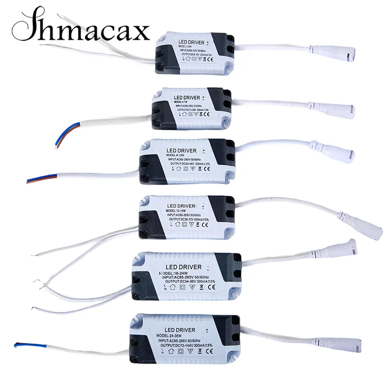 1PC 3-4W/4-7W/8-12W/12-18W/18-24W/24W-36W New Transformer LED Lamp Driver