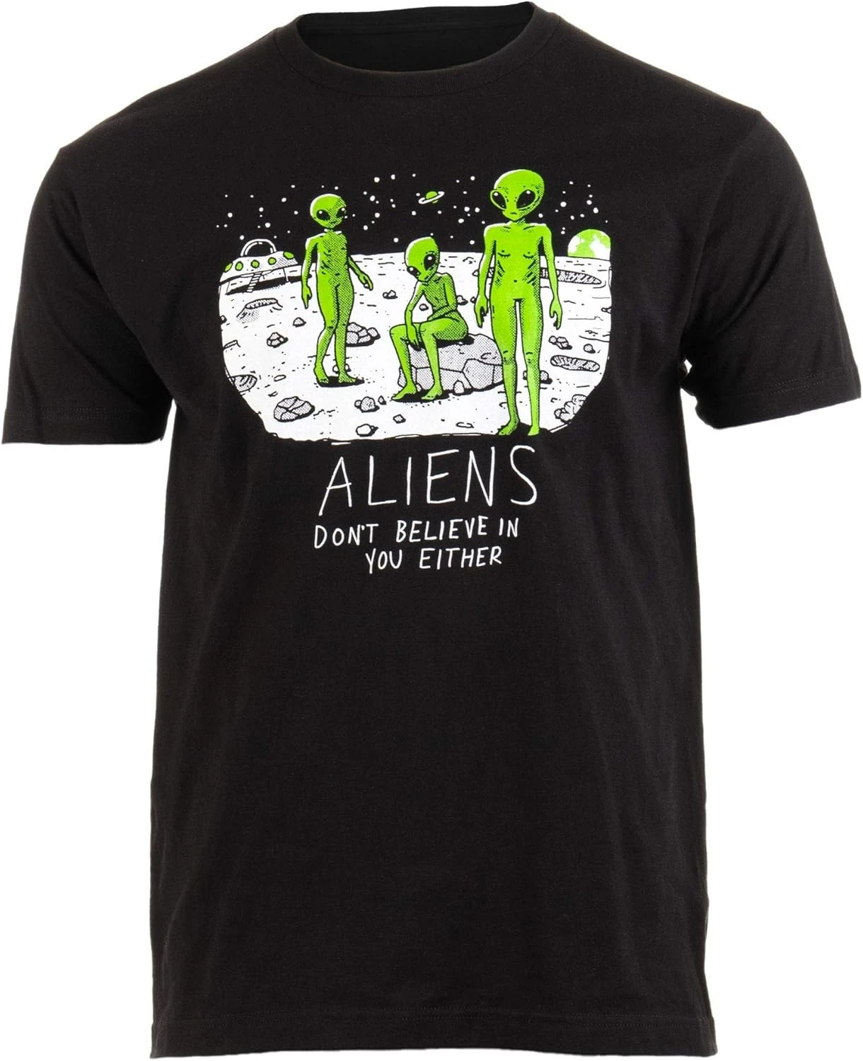 Aliens no crees en ti Divertida Playera OVNI Hunter Space Para Hombre Y Mujer Tops interesante Camisa de algodón de Anime