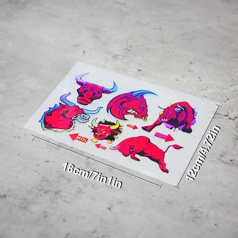 مجموعة واحدة من ملصقات الدراجات النارية بنمط الثور المجسم، ملصق بتصميم منفعل للدراجات النارية، ملحق التخصيص الخارجي