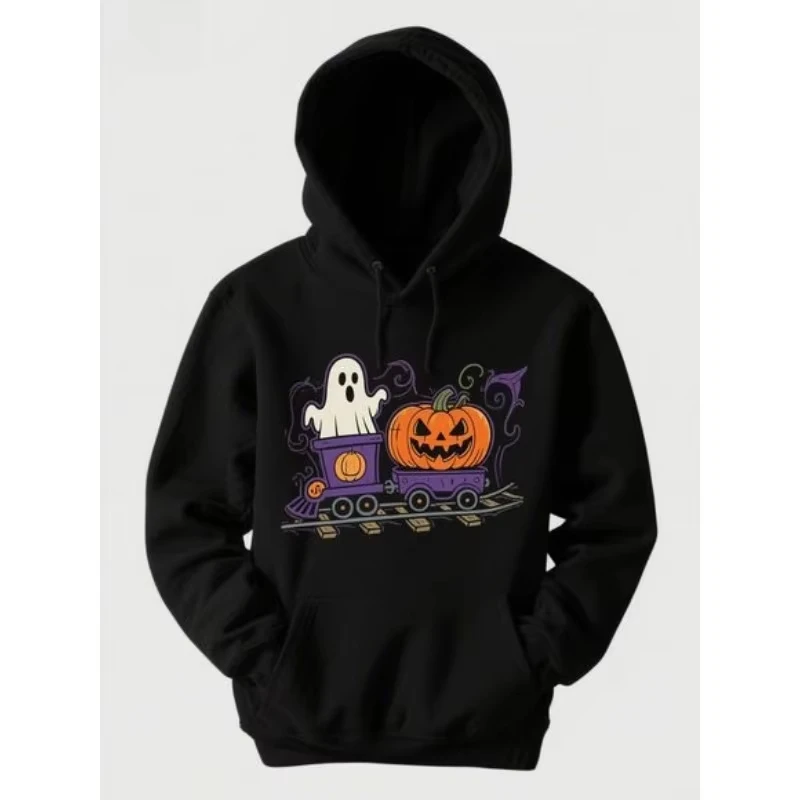 

Halloween Men and Women Sweater Hoodie Autumn Black Cat Cute Vampire Cartoon Boy Girl Children Long Sleeve Parent-child Outfit