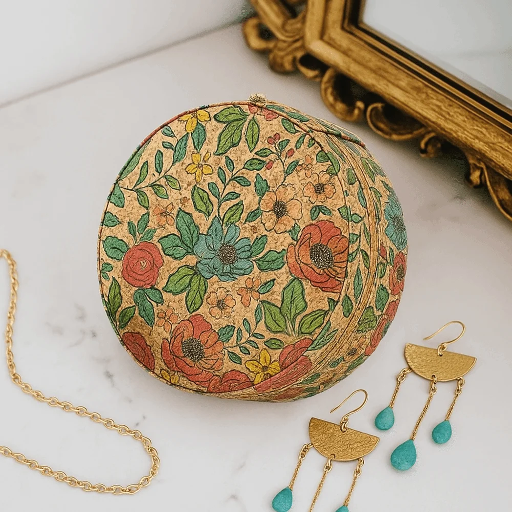 

Портативная винтажная коробка для хранения ювелирных изделий на молнии, круглое ожерелье, кольцо, портативный органайзер для сережек в богемном стиле для женщин