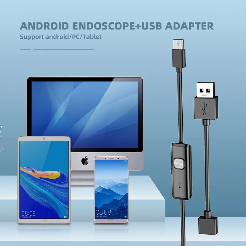 Endoscope Camera Android 5.5\\7mm 8.0mm Lens Hardwired 1-10M USB 3in1 TYPE-C OTG Micro USB Waterpro for Car Inspection 0.01