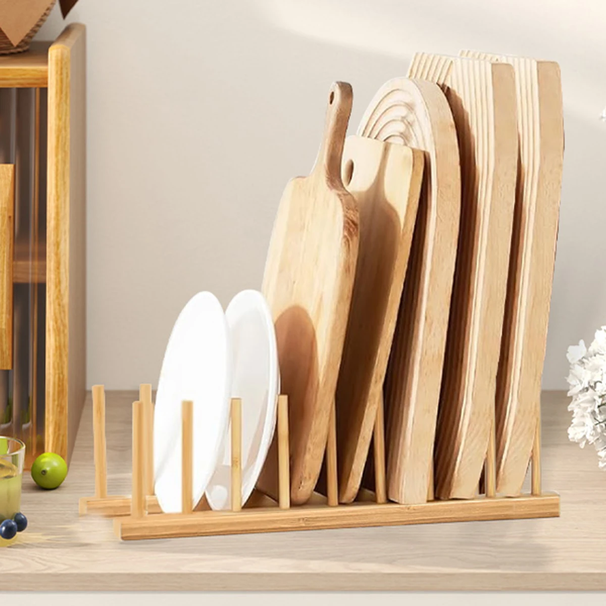 2025 لتقوم بها بنفسك خزانة الخيزران استنزاف رف لوحة خشبية رف طبق رف منظم المطبخ للأطباق/ألواح القطع/اللوحات/الأكواب/غطاء الأواني