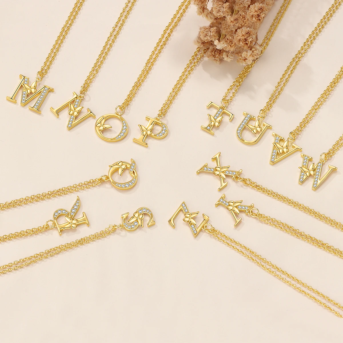 Naszyjnik ze srebra próby S925 – Initial Letter Necklace 18K Gold recenzja i cena