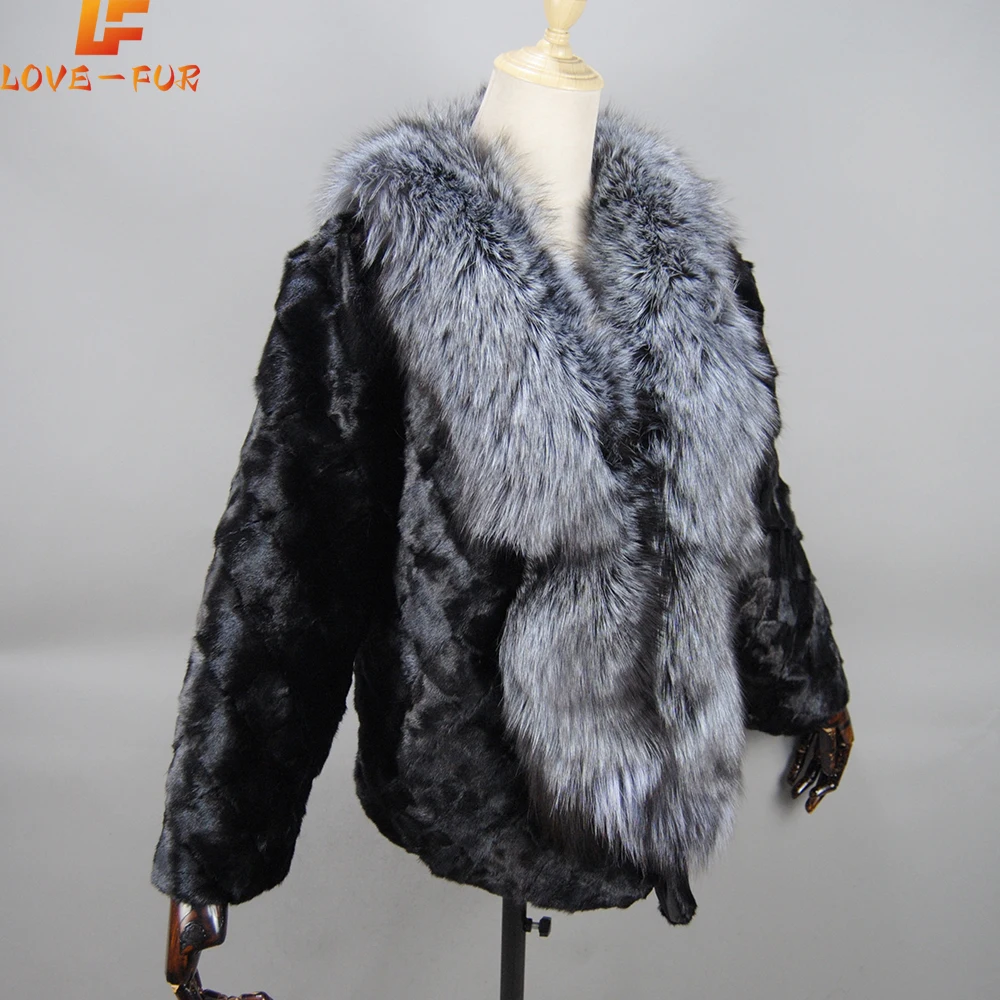 

Fashion Fox Fur Collar Women Fur Pashmina Wraps Bridal Cape Coat Luxury Ladies Autumn Winter Genuine Knitted Mink Fur Jacket