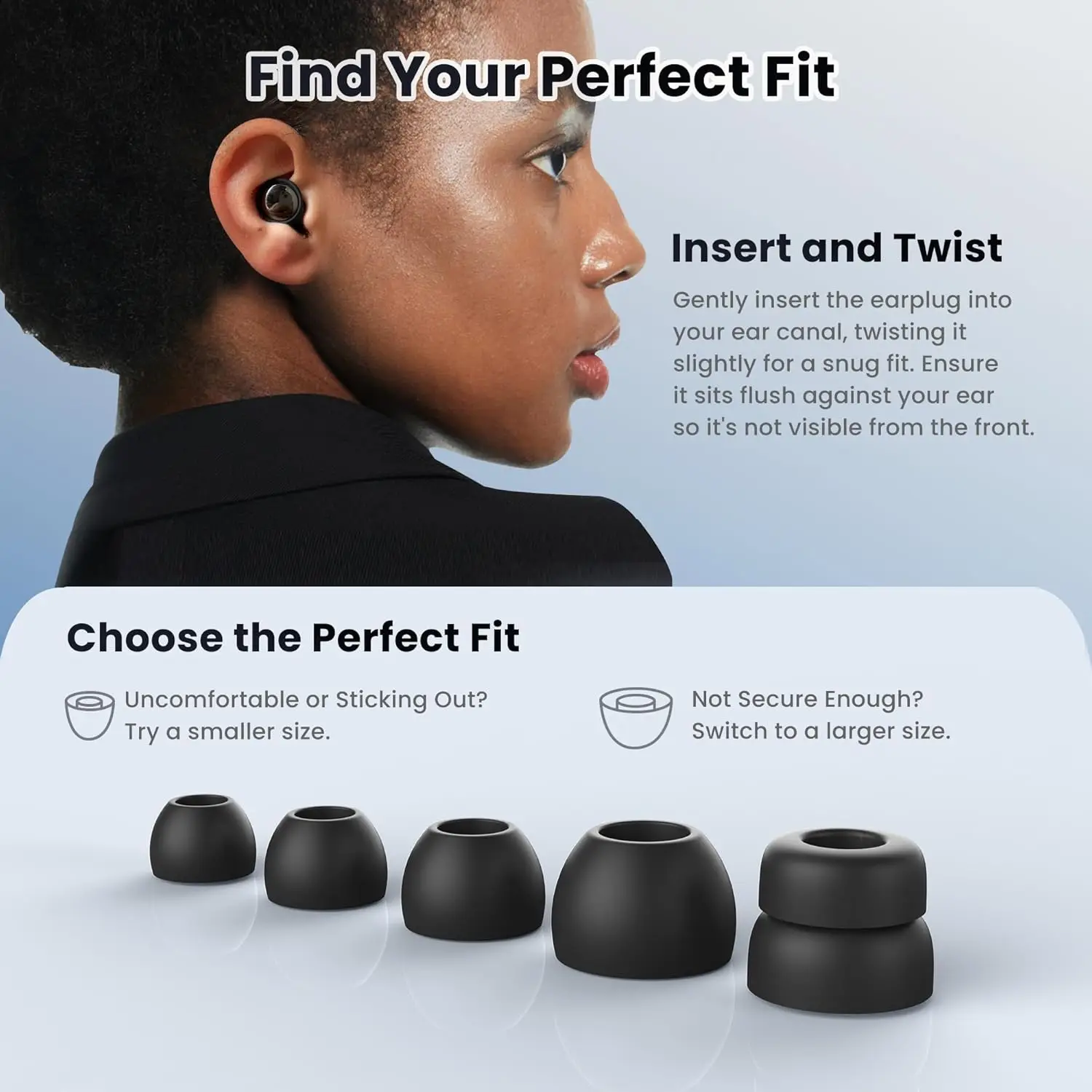 Eayburst Silicone Ear Plugs for Sleeping Noise Cancelling Hearing Protection Reusable Earplug for Sleep Focus Concerts WorkStudy