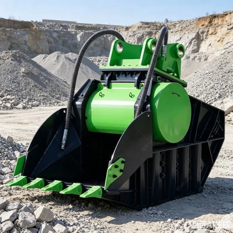 Jaw Crusher Bucket for 5-10 Ton Excavators Durable Hydraulic System for Stone Concrete Demolition Recycling Customized