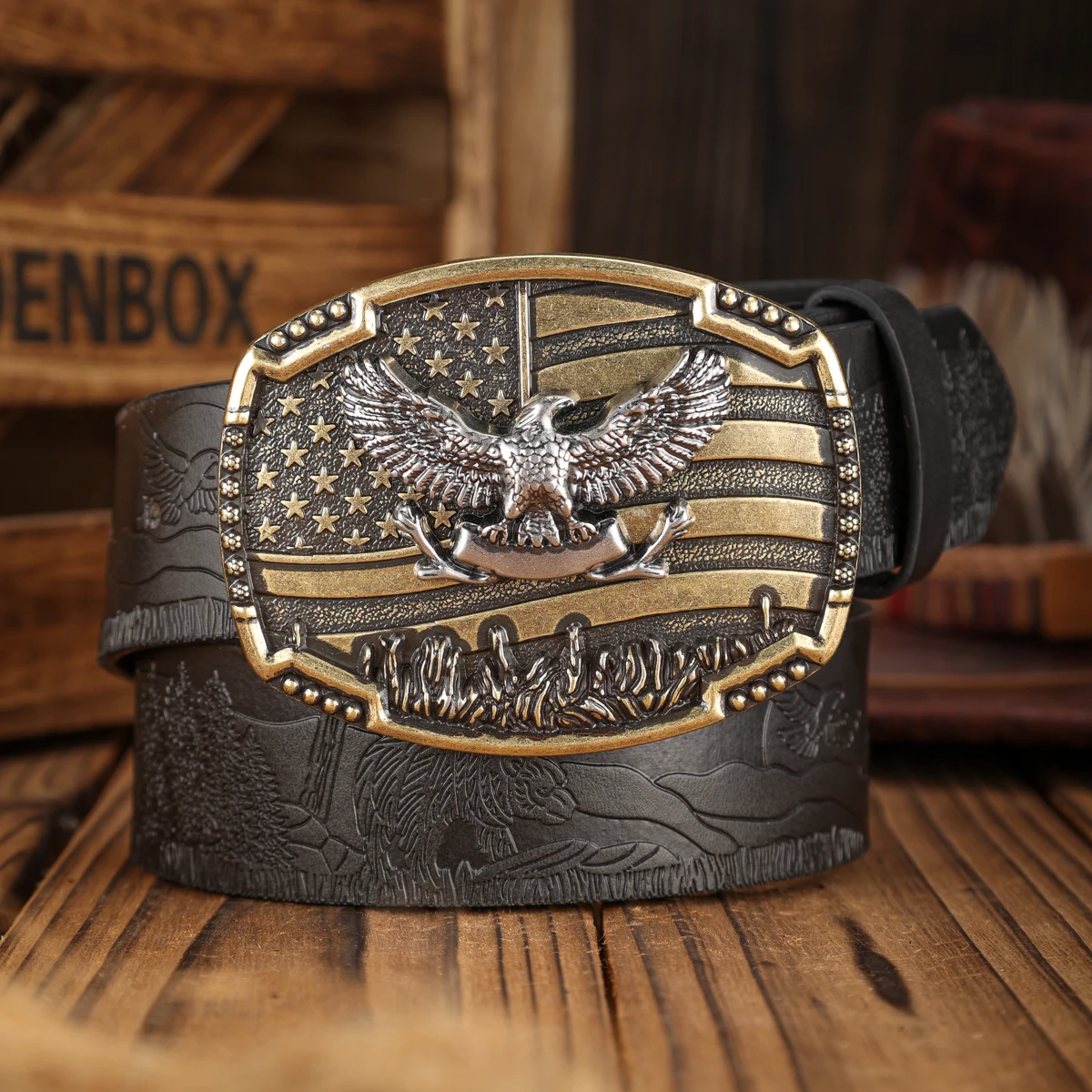 A PU Belt Suitable for Both Men and Women, Combining the Style of Western Denim and Retro, Is Perfect for Daily Casual Outings