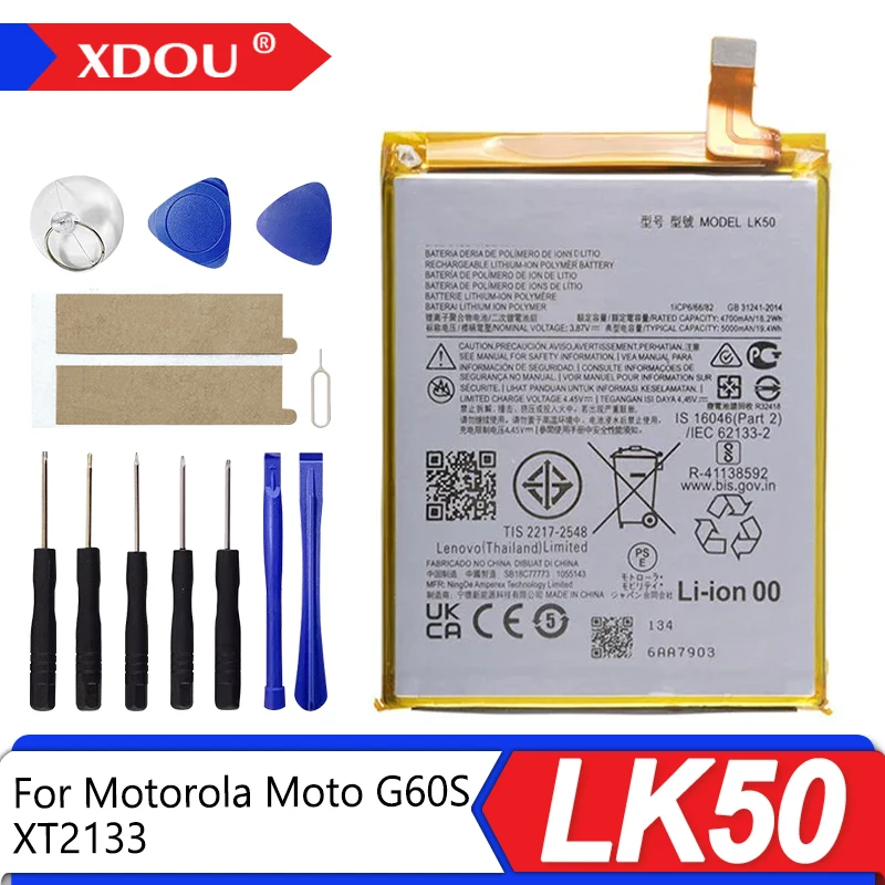 

100% NEW LK50 5000mAh Battery For Motorola Moto G60S XT2133 Phone Batteries+Tools