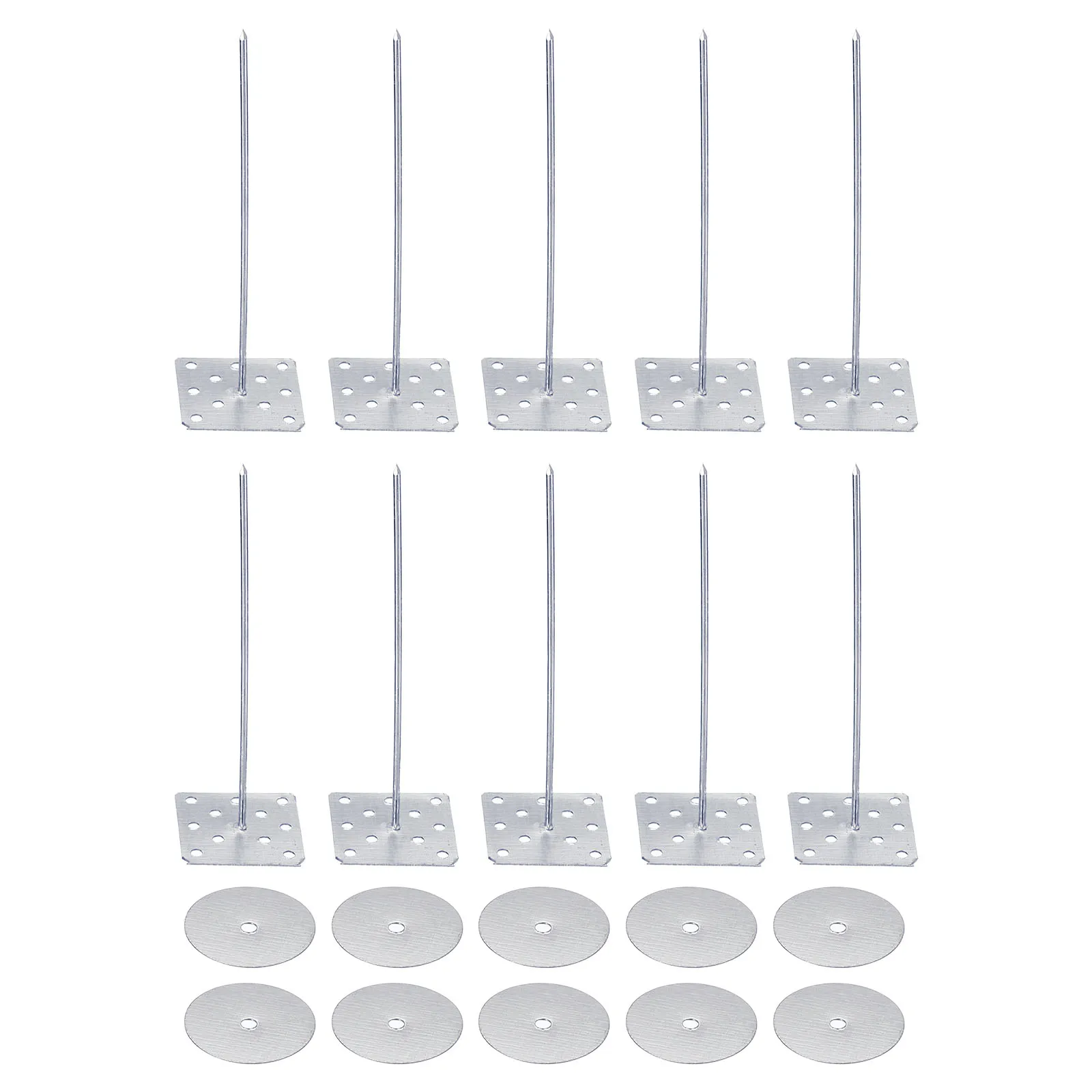 

50 шт. 3,2-дюймовые перфорированные изоляционные штифты с круглыми шайбами, алюминиевые изоляционные гвозди, настенная заглушка для фиксации пенопластовых досок к стене