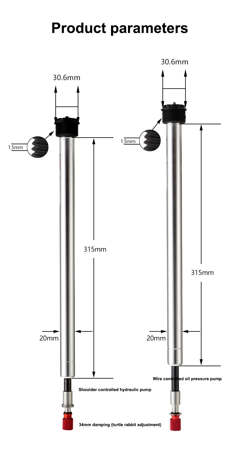 Bolany Mountain Bike Front Fork Oil Pump Aluminum Alloy Hydraulic Rod Shoulder Control/Wire Control Brake Repair Parts