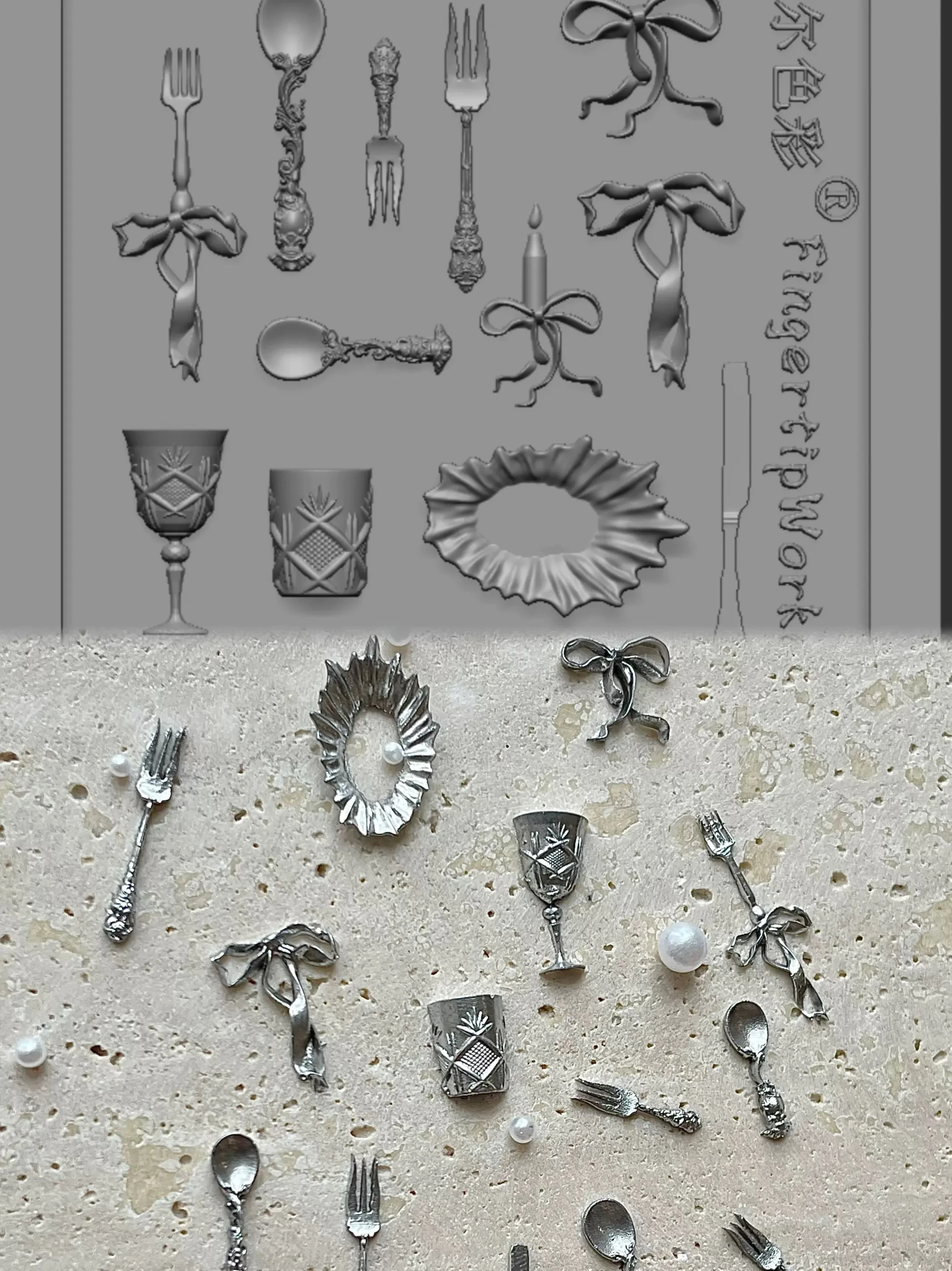 

Exquisite European Style Fork Bow Water Cup Nail Art Mold Nail Art Accessories Nail Art Templates