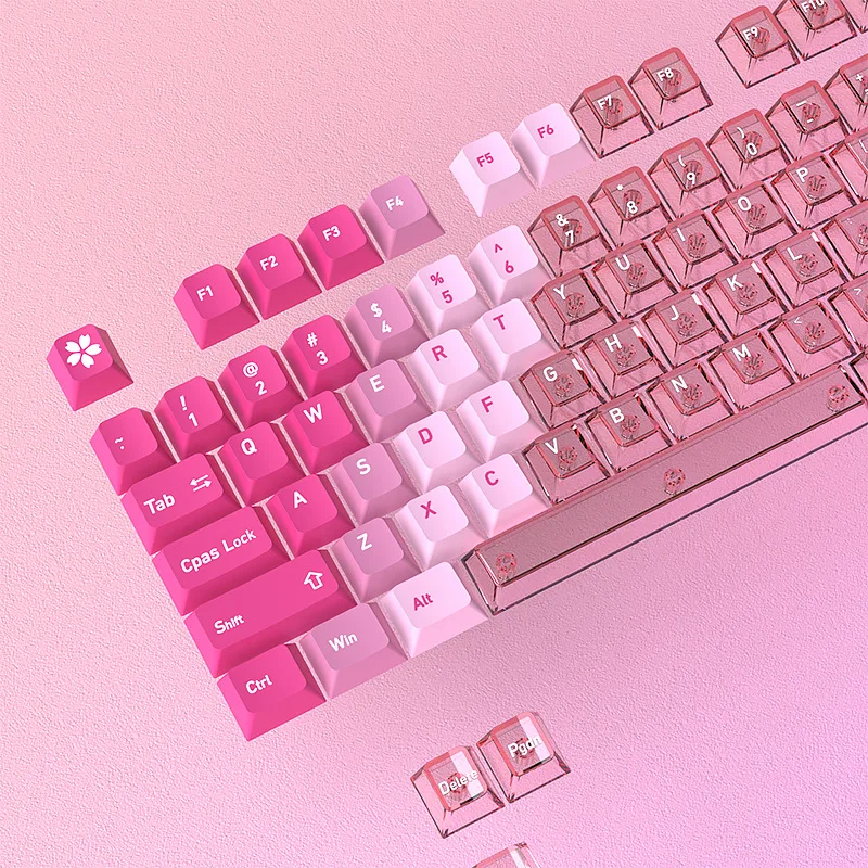 

Keycap Peach Powder Qingyun (Small Full Set) Mechanical Keyboard PC + PBT Double Pin Keycap - Original Height 154 Keys