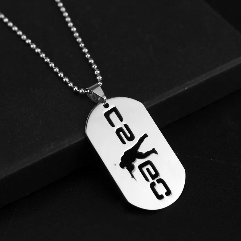 CS GO Necklace Counter Strike CSGO Logo Dog Tag Silver Color Pendant Fashion New Statement Stainless Steel Jewelry Men Wholesale