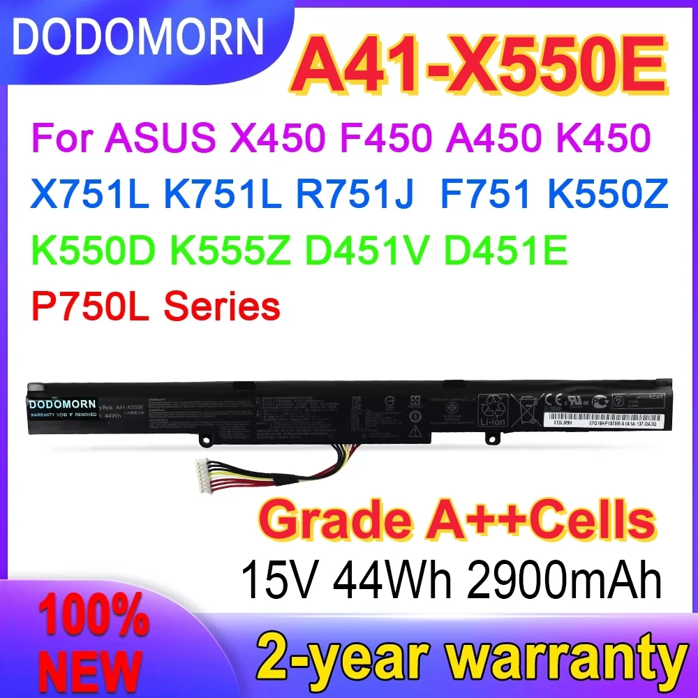 Grade A Cells A41-X550E Laptop Battery For ASUS X450 X550 A450 F450 X751 K550 VM590Z VM580D Series Laptops