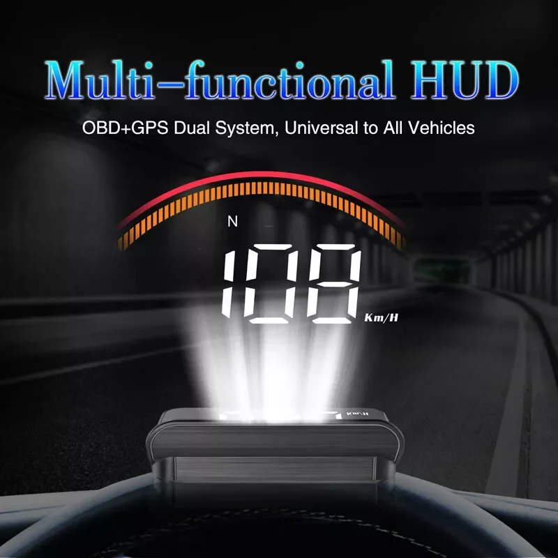 

M11 OBD2 GPS Dual System HUD Head Up Display Speed Water Temperature Mileage Time Auto Windshield projection fit for all cars