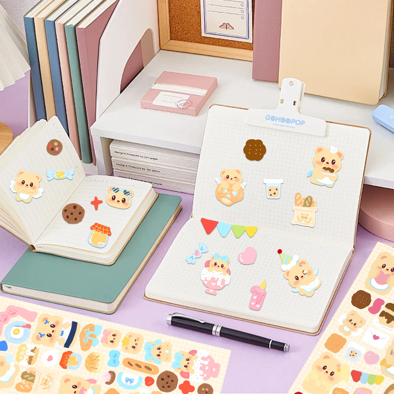 2PCS Butter Bear Stickers Exqu - Travel Journal Accessories recension och pris