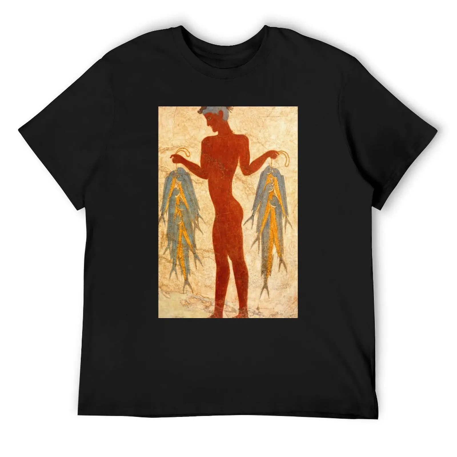 

Fresco of the Fisherman from Akrotiri T-Shirt designer shirts vintage clothes sweat boys whites plus size men clothing