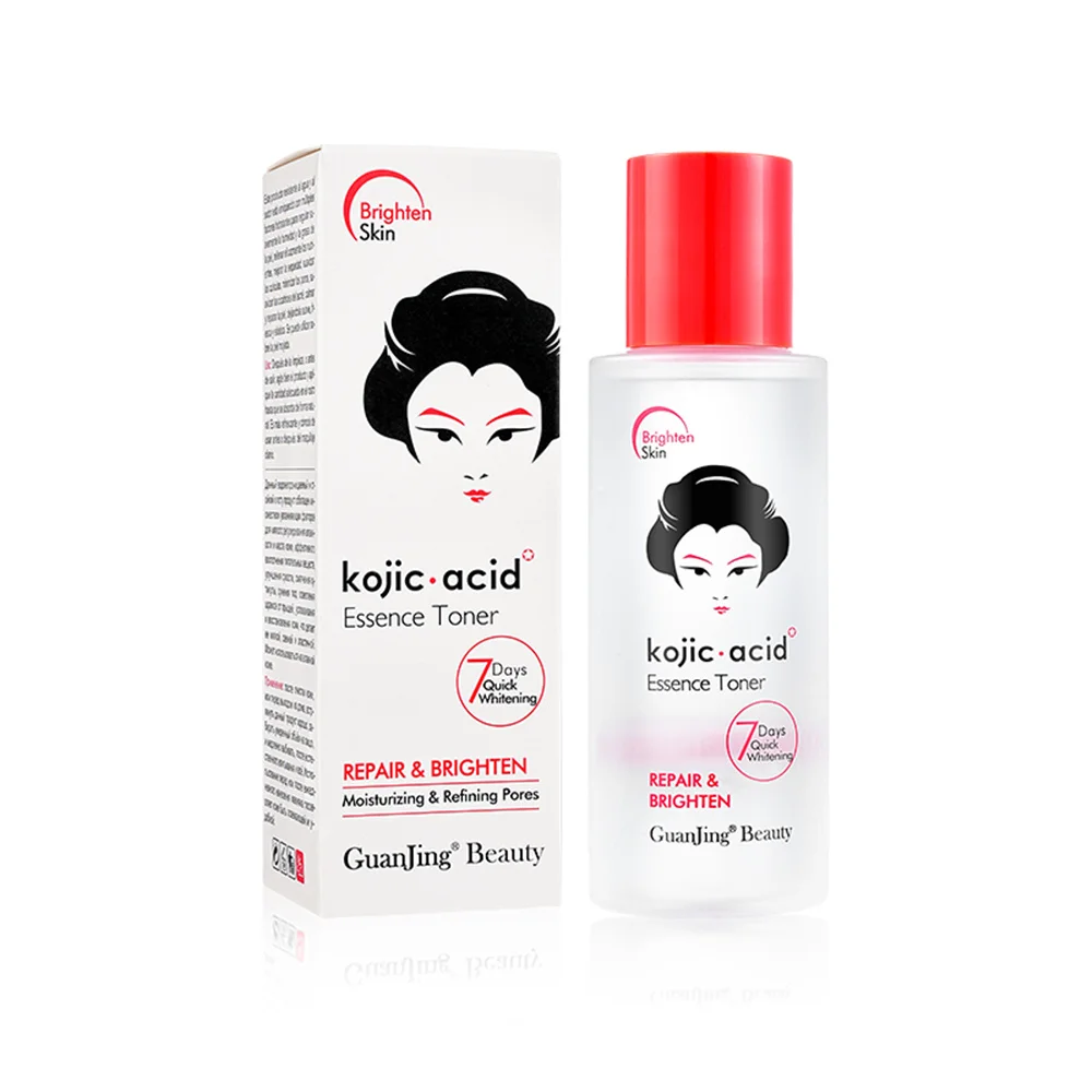 GuanJing Kojic Acid Essence Toner Repair and Brighten Essence 100ml Anti Wrinkle Moisturizing Refining Pores Skin Care Serum