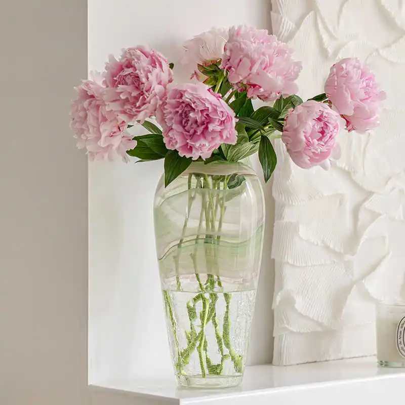 

Hxl indigo flower vase - clear glass rose vase for fresh flowers