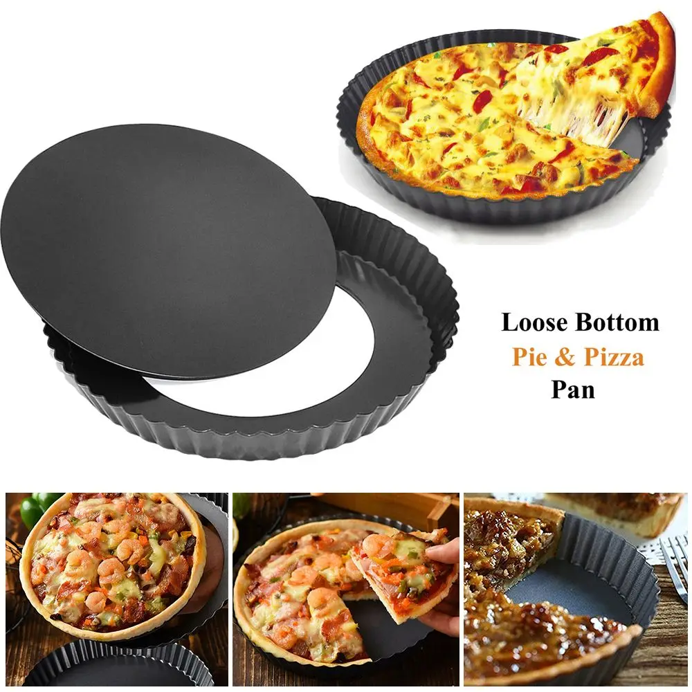 

Kitchen Removable Pizza Loose Bottom Quiche Pie Pan Baking Tools Bakeware Tray