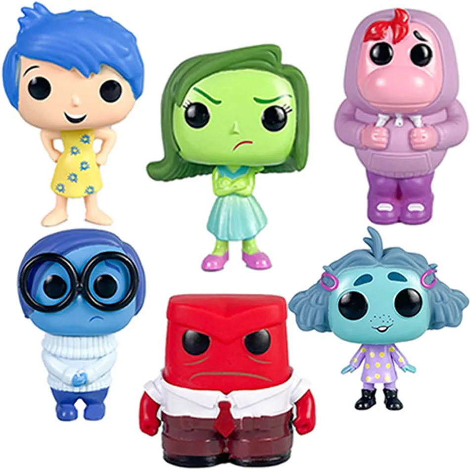 10cm Anime Inside Out 2 POP Figure Action Toys Cartoon Movie Joy Anxiety Anger Sadness Disgust Fear Model Pvc Doll Figurines