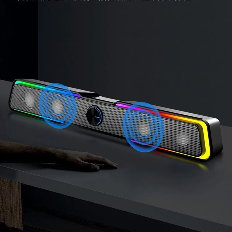 Hp Dhe-6002S Altavoz multimedia Bluetooth+con cable con cuatro altavoces y luz emisora de sonido integrada rectangular