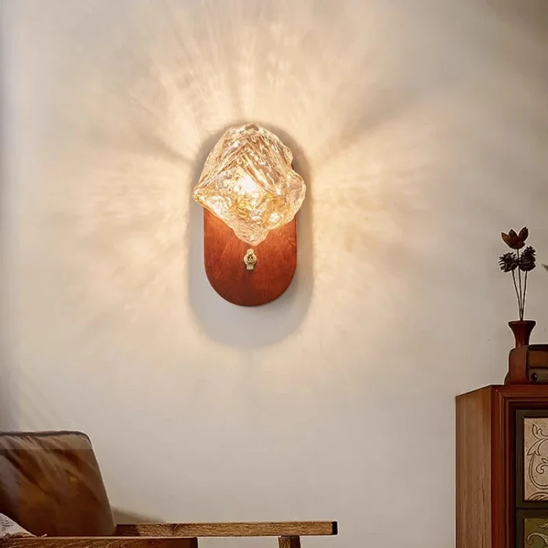 

wall lamp, medieval retro, corridor aisle, living room background wall, designer ice cubes, decorative atmosphere light