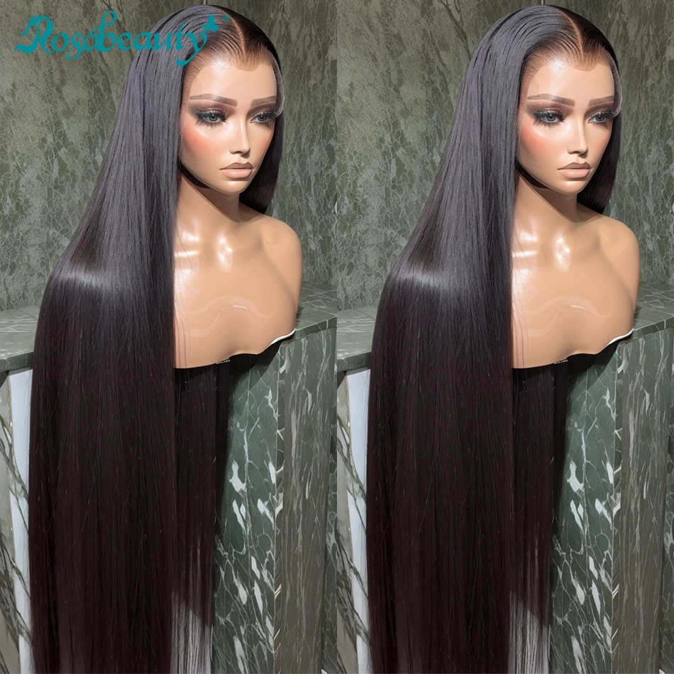 40 Inch Straight Lace Front Wigs Human Hair 13x4 13x6 HD Lace Frontal Wig 220% Brazilian Bone Straight Human Hair Wig For Women