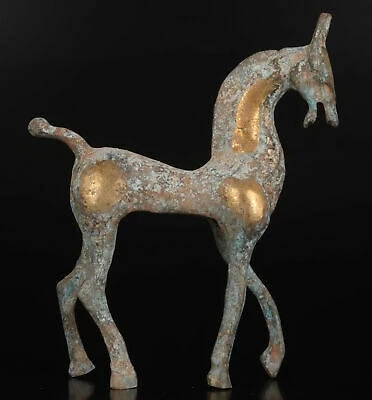 

Bronze Statue Decorated Long Legs Horses Qing Dynasty Old Gift