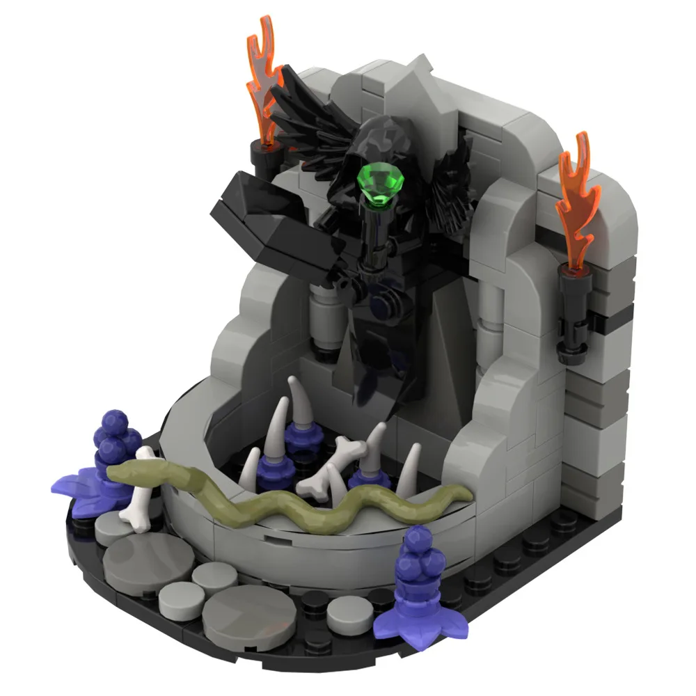 Medieval Witch Hut Building Blocks MOC Mode Magic Potion Bottle  Witch\'s Kitchen Cartography table Toys Brick Gift