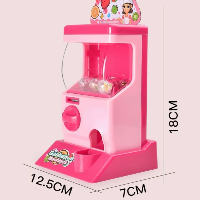 Kids Simulation Self-service Vending Machine Gashapon Machine Coin-operated Candy Game Early Education Learning Toys Xmas Gifts