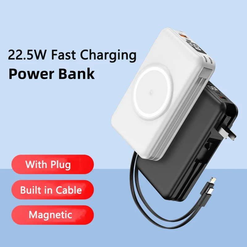 

Magnetic Wireless Charger Power Bank 20000mAh Wall Charger for iPhone 15 Xiaomi Huawei Magsafe Powerbank Portable Charge Station