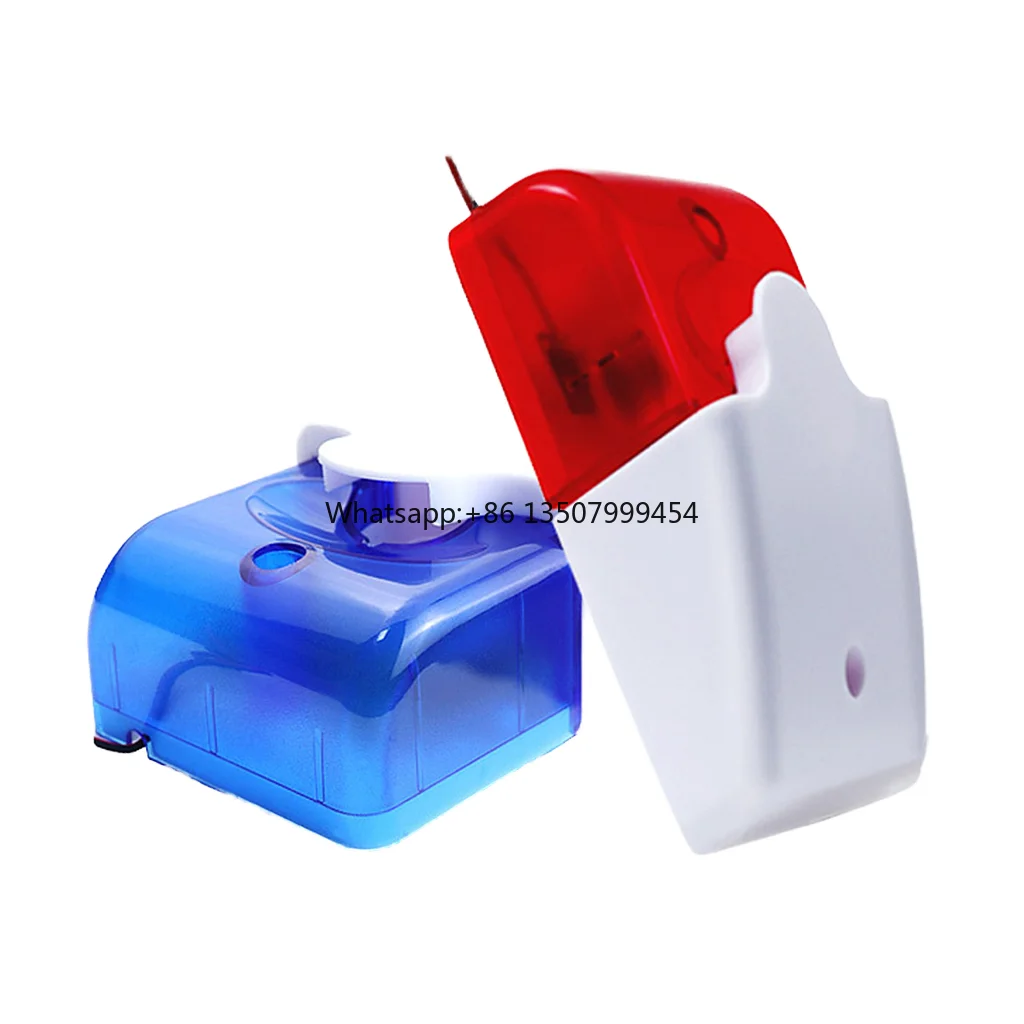 

Personal Red Flashing Mini Strobe Siren Alarm System Indoor Installation Sound and Light Alarm