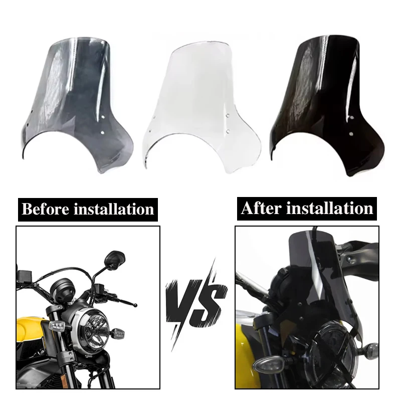

For Ducati Scrambler 800 2023 2024Motorcycle Accessories Windshield Sun visor Clear glass windshield Deflector scrambler800
