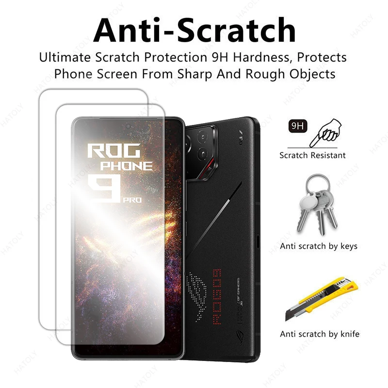 Tempered Glass For Asus ROG Phone 9 Pro HD Clear Protective Film For Asus ROG Phone 9 Screen Protector Camera Lens Protector